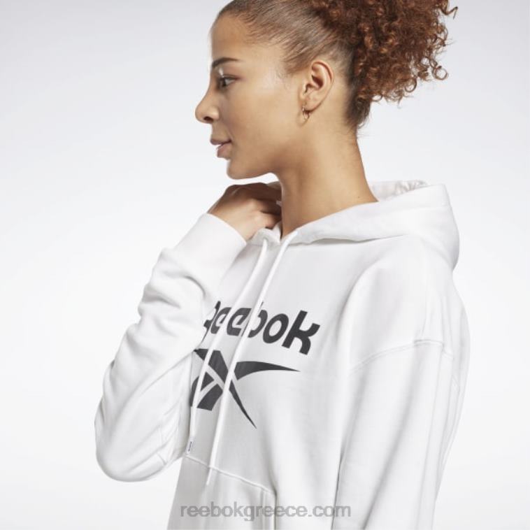 γυναίκες άσπρο μαύρο λογότυπο ταυτότητας French terry hoodie Reebok ND8H989
