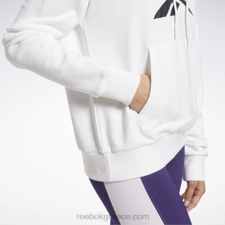 γυναίκες άσπρο μαύρο λογότυπο ταυτότητας French terry hoodie Reebok ND8H989