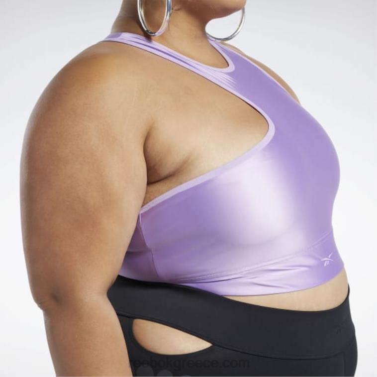γυναίκες σαστισμένος μωβ Cardi b με έναν ώμο crop tank top (συν μέγεθος) Reebok ND8H461