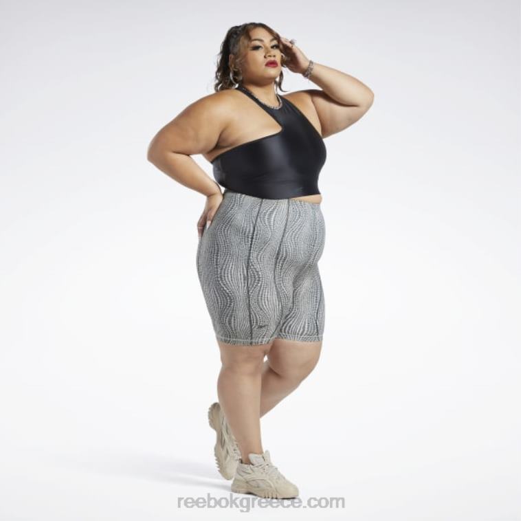 γυναίκες μαύρος Cardi b με έναν ώμο crop tank top (συν μέγεθος) Reebok ND8H950