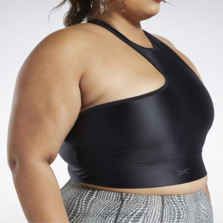 γυναίκες μαύρος Cardi b με έναν ώμο crop tank top (συν μέγεθος) Reebok ND8H950