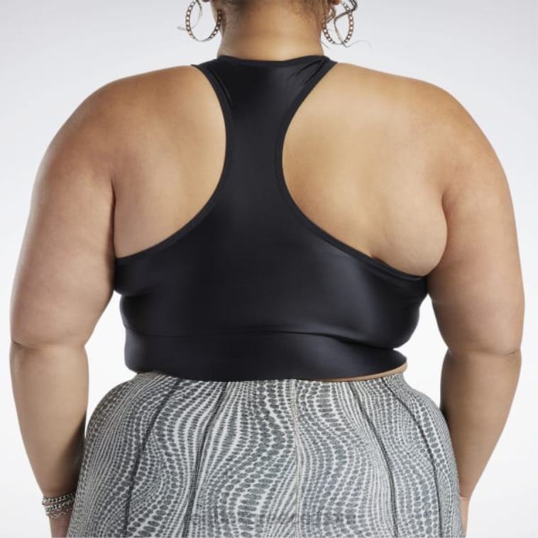 γυναίκες μαύρος Cardi b με έναν ώμο crop tank top (συν μέγεθος) Reebok ND8H950