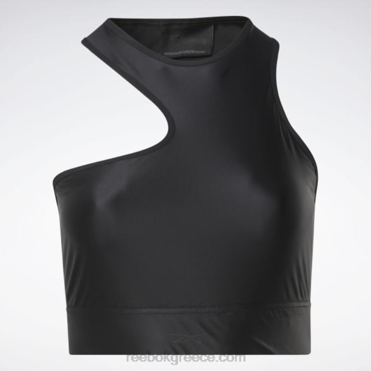 γυναίκες μαύρος Cardi b με έναν ώμο crop tank top (συν μέγεθος) Reebok ND8H950