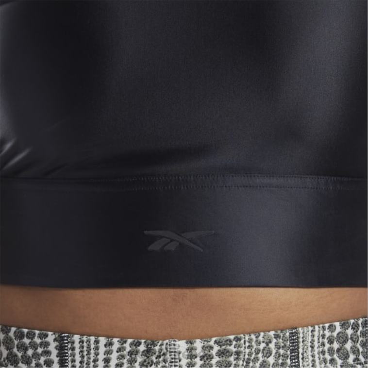 γυναίκες μαύρος cardi b one-shoulder crop tank top Reebok ND8H542