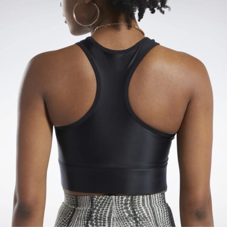 γυναίκες μαύρος cardi b one-shoulder crop tank top Reebok ND8H542