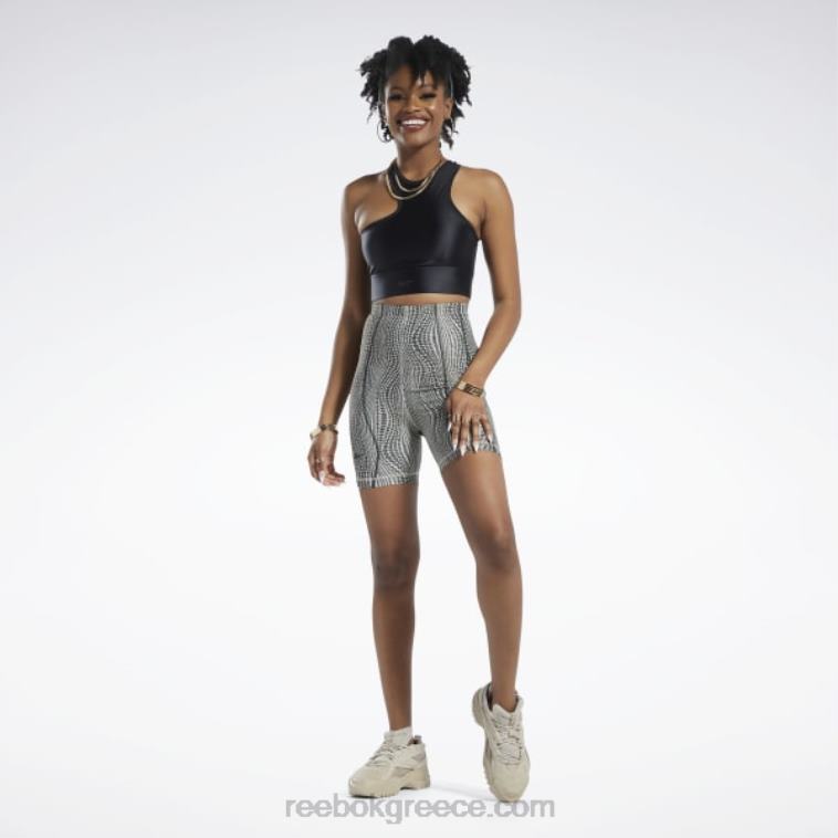 γυναίκες μαύρος cardi b one-shoulder crop tank top Reebok ND8H542