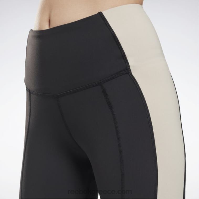 γυναίκες μαύρο/στόκος πολυώροφο κολάν colorblock Reebok ND8H613