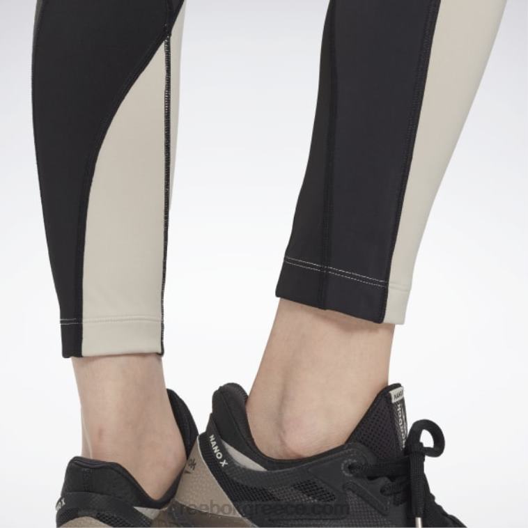 γυναίκες μαύρο/στόκος πολυώροφο κολάν colorblock Reebok ND8H613
