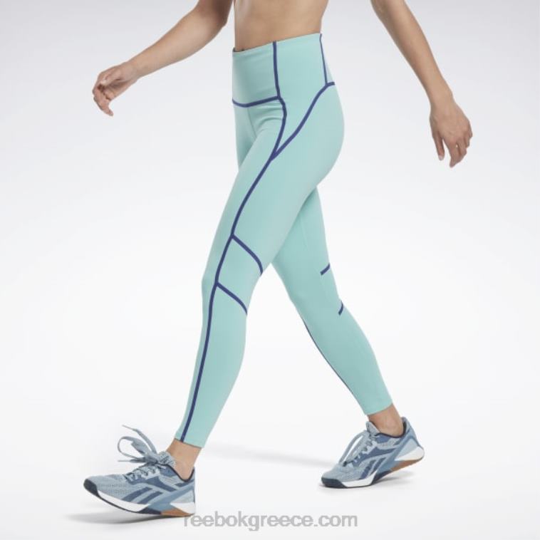 γυναίκες ημικλασικό γαλαζοπράσινο κολάν les mills colorblock Reebok ND8H507