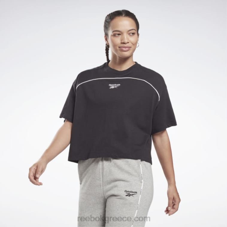 γυναίκες μαύρος μπλουζάκι με σωληνώσεις Reebok ND8H696