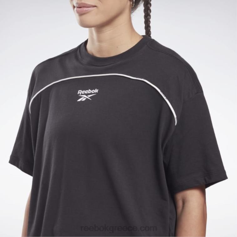 γυναίκες μαύρος μπλουζάκι με σωληνώσεις Reebok ND8H696