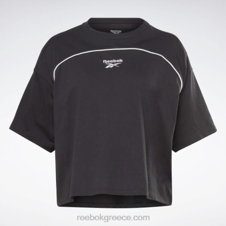 γυναίκες μαύρος μπλουζάκι με σωληνώσεις Reebok ND8H696