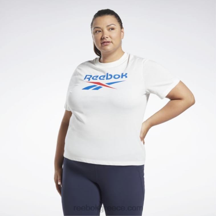 γυναίκες λευκό/διανυσματικό μπλε T-shirt ταυτότητας (συν μέγεθος) Reebok ND8H641