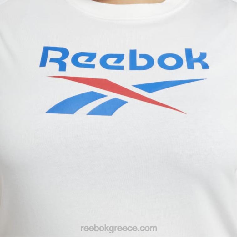 γυναίκες λευκό/διανυσματικό μπλε T-shirt ταυτότητας (συν μέγεθος) Reebok ND8H641