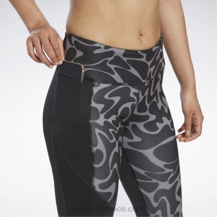 μαύρος τρέξιμο εμπριμέ καλσόν κάπρι Reebok ND8H733