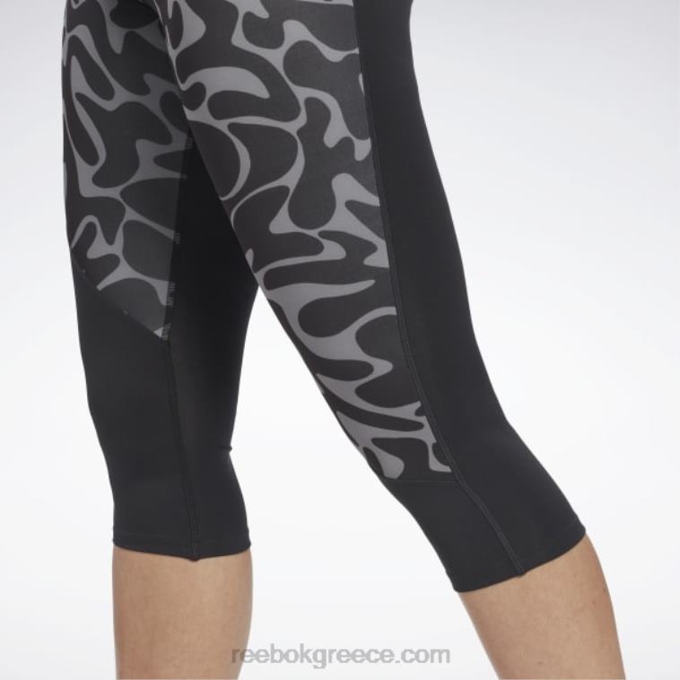 μαύρος τρέξιμο εμπριμέ καλσόν κάπρι Reebok ND8H733