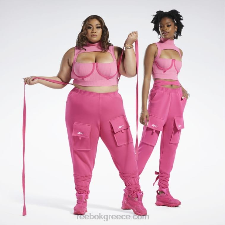 γυναίκες astro pink/pink fusion crop top cardi b (συν μέγεθος) Reebok ND8H479