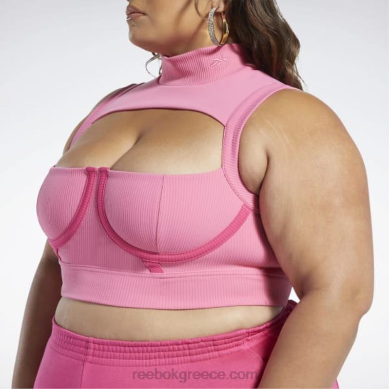γυναίκες astro pink/pink fusion crop top cardi b (συν μέγεθος) Reebok ND8H479