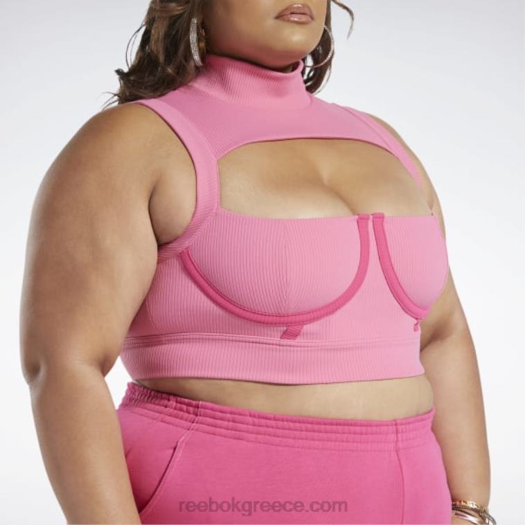 γυναίκες astro pink/pink fusion crop top cardi b (συν μέγεθος) Reebok ND8H479