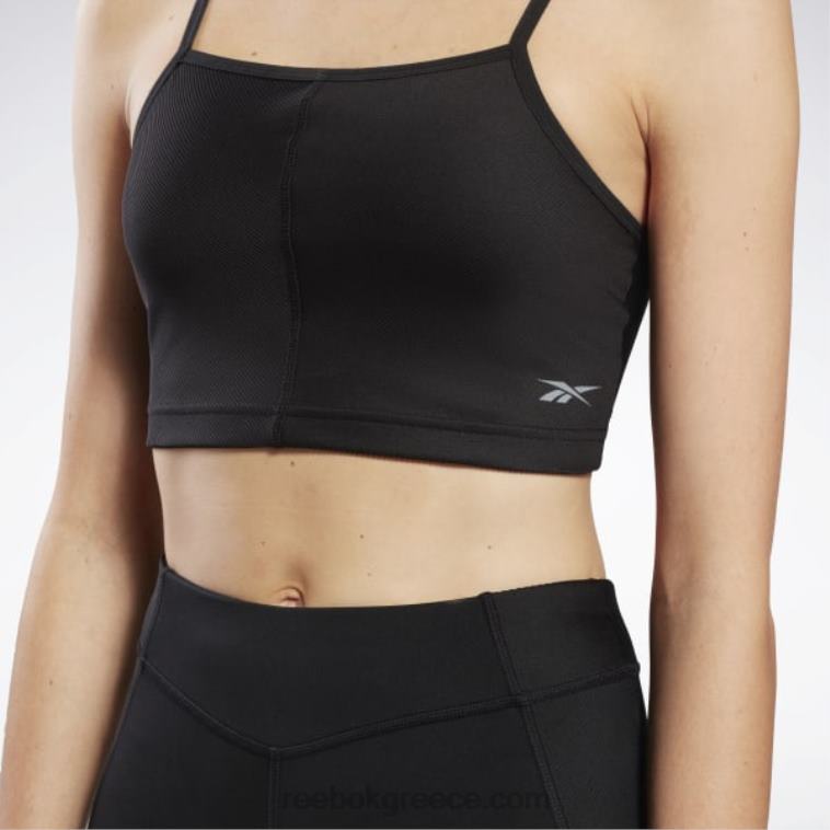 γυναίκες μαύρος rib crop top απόδοσης γιόγκα Reebok ND8H917