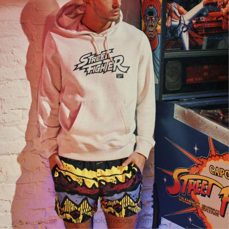 λευκή μελανζέ street fighter γραφικό κουκούλα Reebok ND8H363
