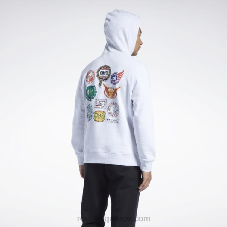 λευκή μελανζέ street fighter γραφικό κουκούλα Reebok ND8H363