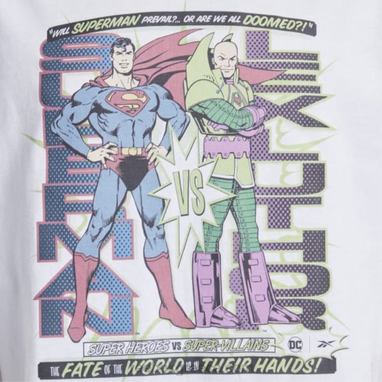 άσπρο dc x superman vs. lex luthor t-shirt Reebok ND8H374