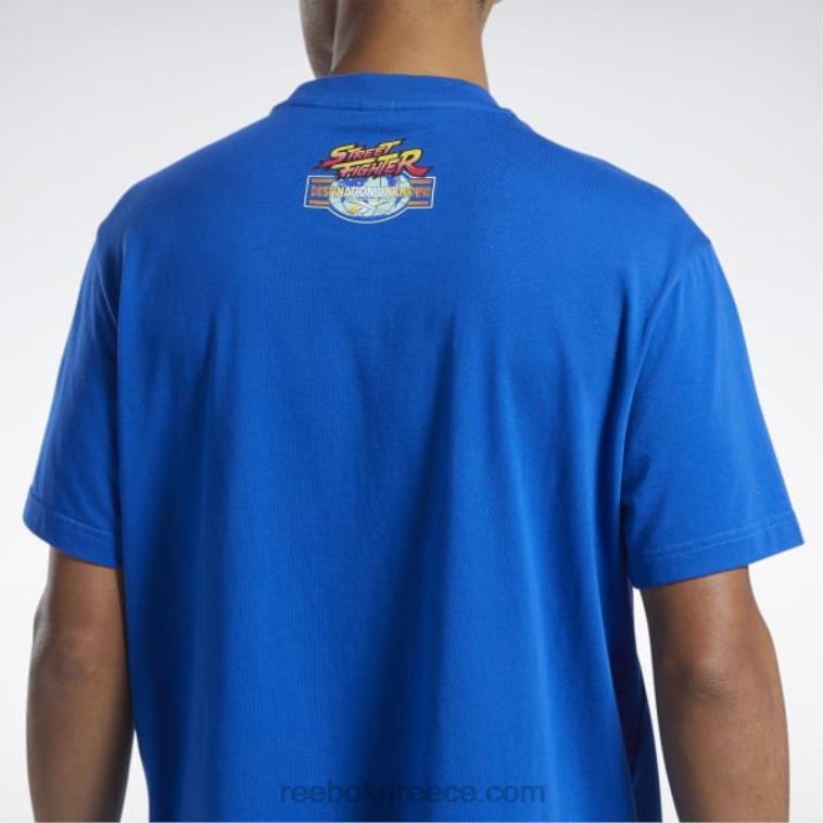 διάνυσμα μπλε street fighter γραφικό μπλουζάκι Reebok ND8H572