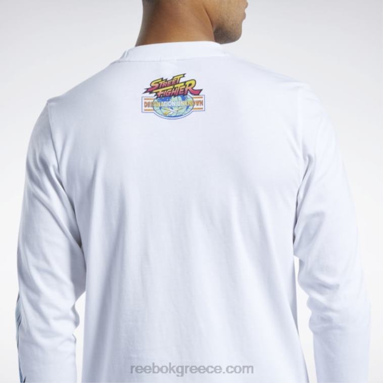 άσπρο street fighter μακρυμάνικο μπλουζάκι Reebok ND8H611