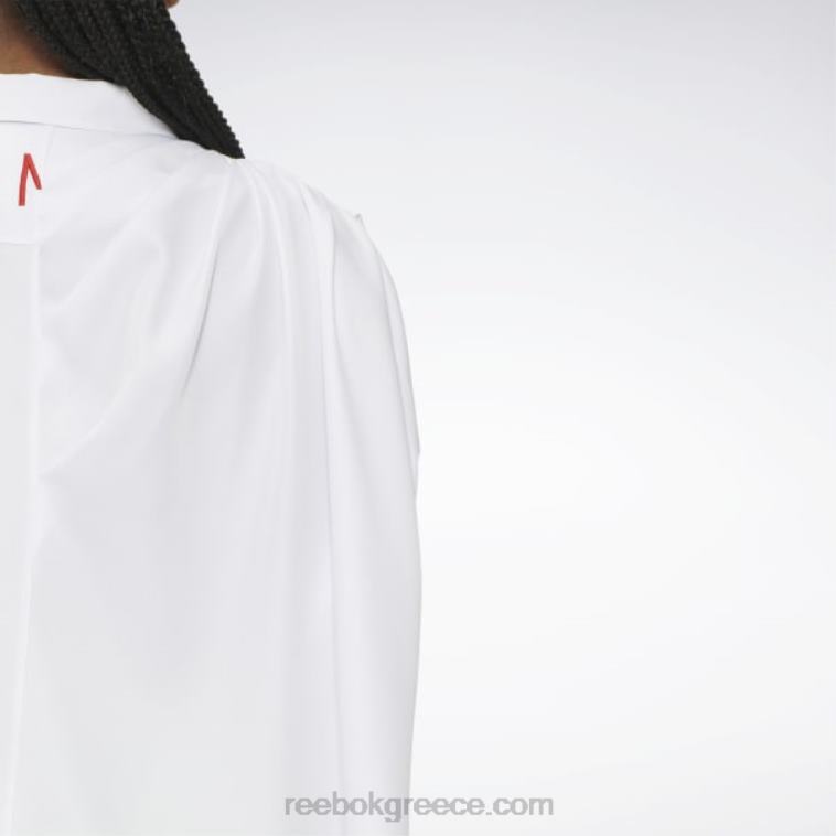άσπρο πουκάμισο με ντραπέ με κουμπιά Reebok ND8H379