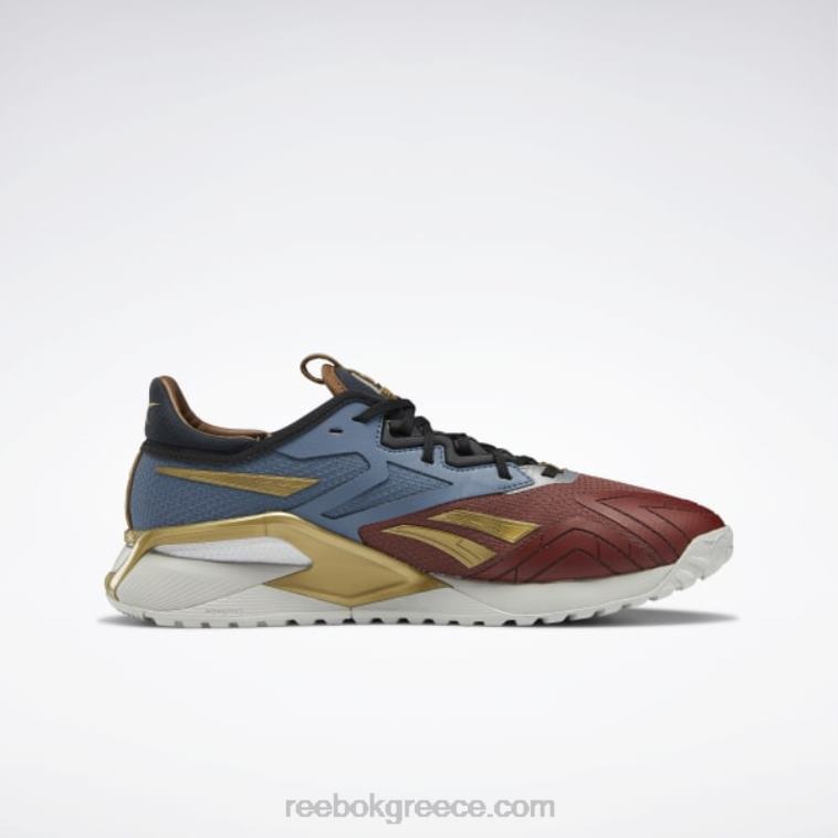 terra red/brave blue/matte gold ανδρικά παπούτσια προπόνησης dc nano x2 Reebok ND8H98