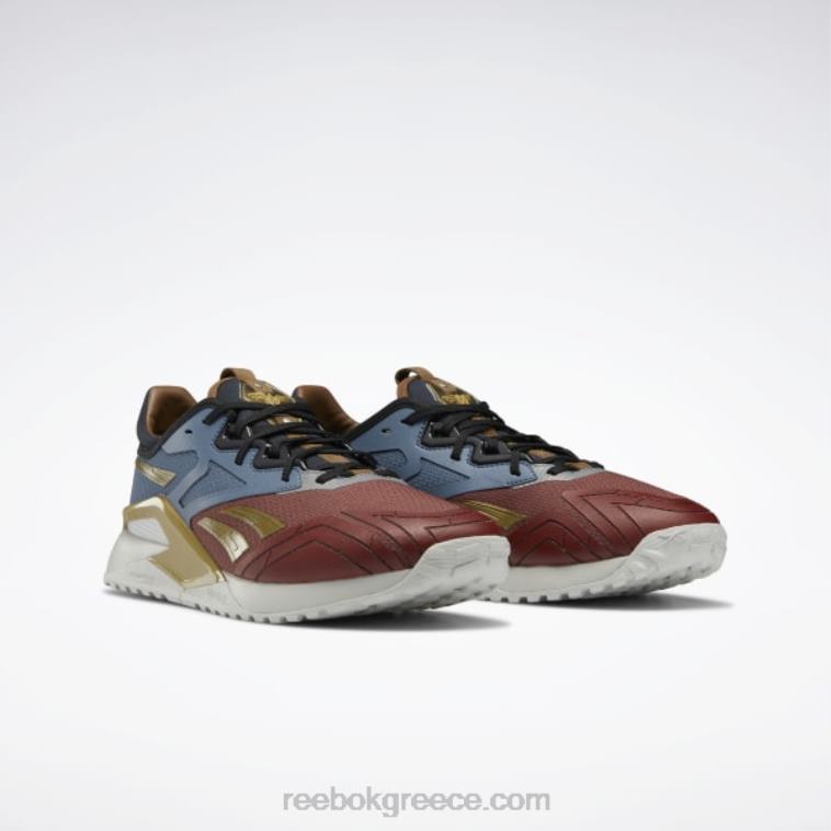 terra red/brave blue/matte gold ανδρικά παπούτσια προπόνησης dc nano x2 Reebok ND8H98