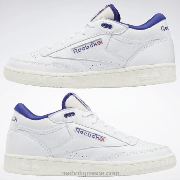 ftwr λευκό/κιμωλία/έντονο μωβ κλαμπ γ mid ii vintage παπούτσια Reebok ND8H546