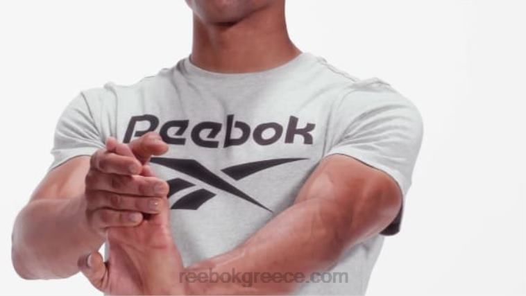 άνδρες μέτρια γκρίζα ρείκι ταυτότητα μεγάλο λογότυπο μπλουζάκι Reebok ND8H1306