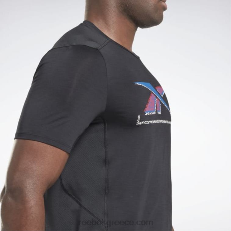 άνδρες μαύρος activchill γραφικό μπλουζάκι αθλητή Reebok ND8H1263
