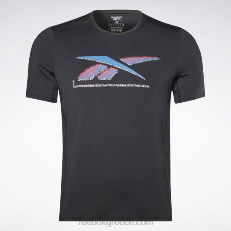 άνδρες μαύρος activchill γραφικό μπλουζάκι αθλητή Reebok ND8H1263