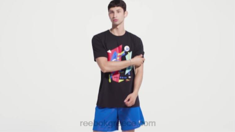 άνδρες μαύρος iverson layup κοντομάνικο μπλουζάκι Reebok ND8H1265