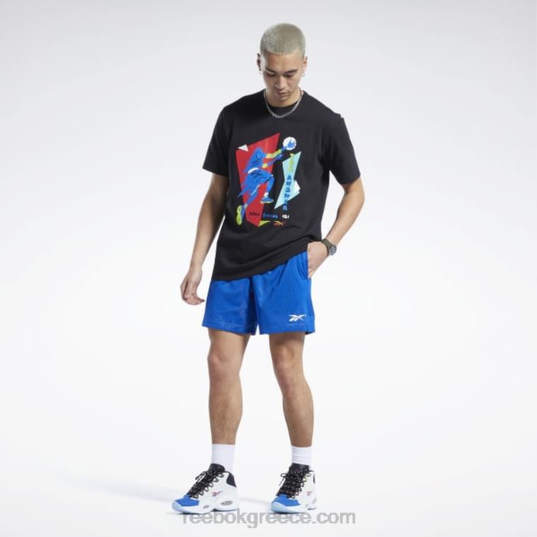 άνδρες μαύρος iverson layup κοντομάνικο μπλουζάκι Reebok ND8H1265