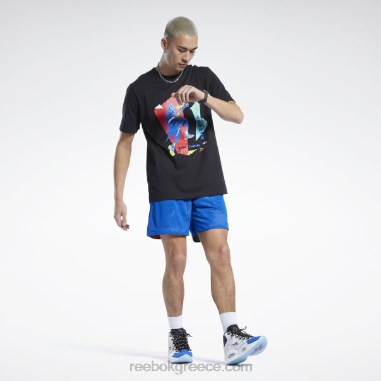 άνδρες μαύρος iverson layup κοντομάνικο μπλουζάκι Reebok ND8H1265
