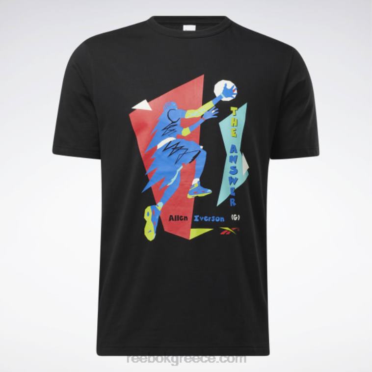 άνδρες μαύρος iverson layup κοντομάνικο μπλουζάκι Reebok ND8H1265
