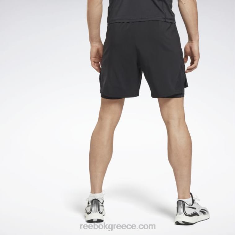 άνδρες μαύρος τρέξιμο σορτς δύο σε ένα Reebok ND8H1169