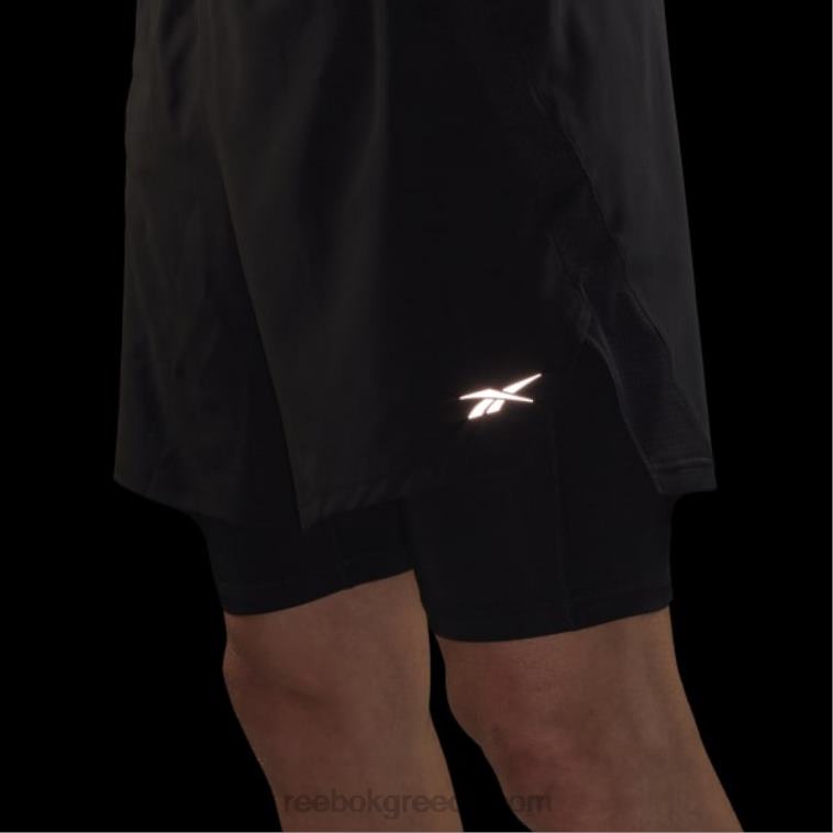 άνδρες μαύρος τρέξιμο σορτς δύο σε ένα Reebok ND8H1169