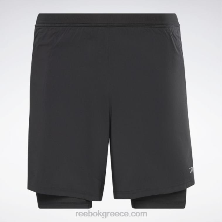 άνδρες μαύρος τρέξιμο σορτς δύο σε ένα Reebok ND8H1169