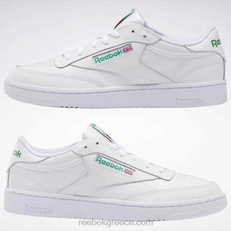 άνδρες λευκό/πράσινο club c 85 ανδρικά παπούτσια Reebok ND8H1031